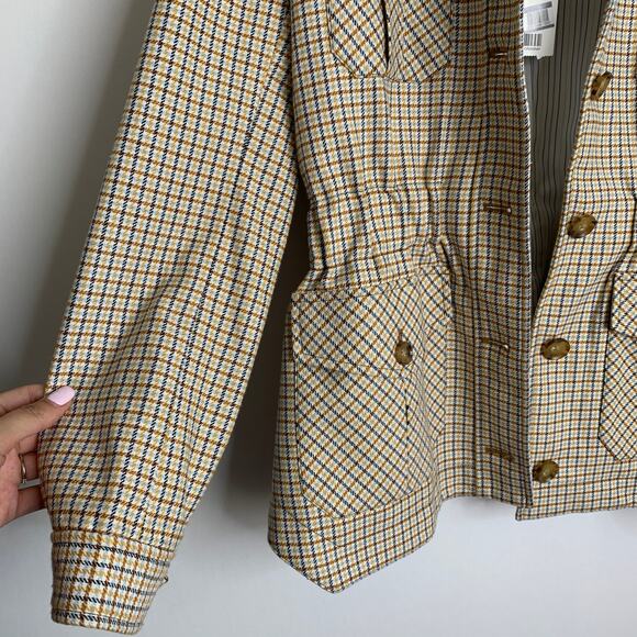 Veronica Beard Check Camp Plaid Button Up Jacket Womens 6 New - Picture 10 of 16